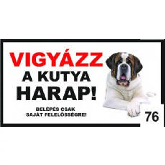Kutyatábla - fém  (bernáthegyi) 20x40cm
