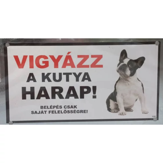 Kutyatábla -fém, (francia bulldog) 9x13cm