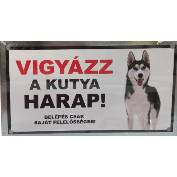 Kutyatábla - fém (husky) 9x13cm