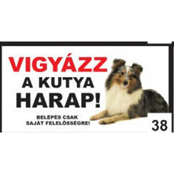 Kutyatábla - fém (sheltie) 9x13cm