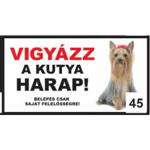 Kutyatábla - fém (yorkshire terrier) 9x13cm