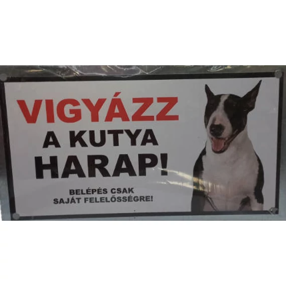 Kutyatábla - műanyag  (bullterrier) 9x13cm
