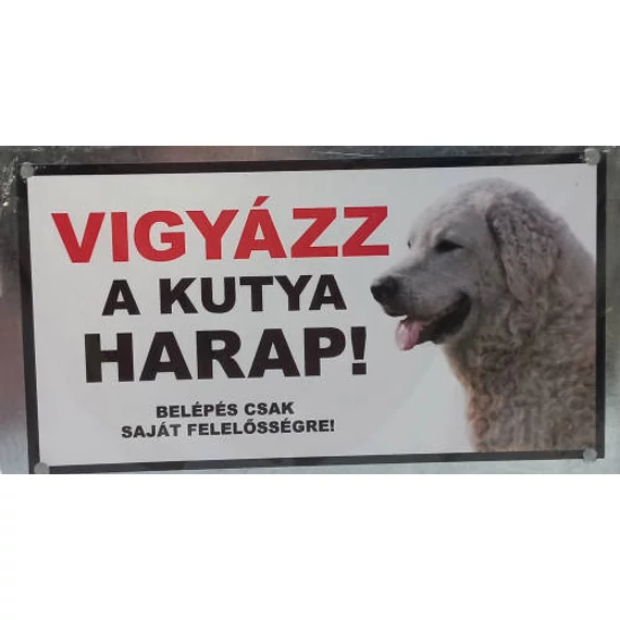 Kutyatábla - műanyag (kuvasz) 9x13cm