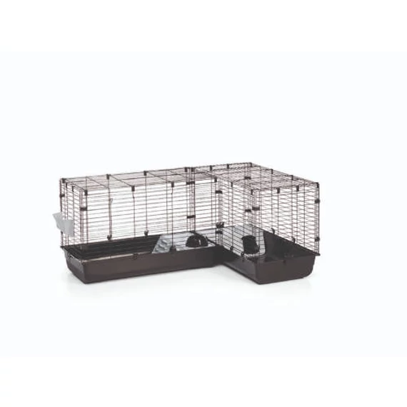 SAVIC Cubix Corner - Sarok ketrec (fekete-fekete) kisállatok részére (146x50x63.5cm)