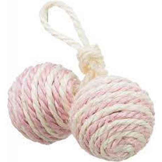 Trixie 2 Balls on a Rope - kötél játék (labda) macskák részére (Ø4.5cm)