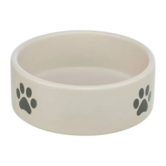 trixie 25222 tál, mancs mintás kerámia 1,4l 20cm, szürke