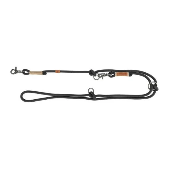 Trixie Be Nordic Leash - kiképzőpóráz fonott kötélből (fekete/homok) S-M (2m/Ø8mm)