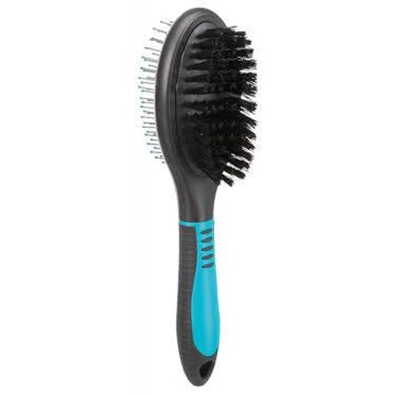 Trixie Brush double-sided - ovális kétoldalas kefe (türkizkék,fekete) kutyák részére (5x19cm)
