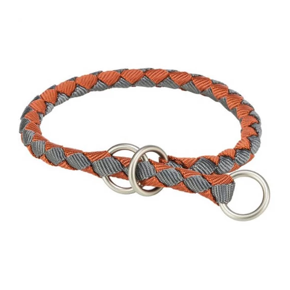 Trixie Cavo Stop-the-pull Collar - fonott nyakörv (rozsda/grafitszürke) kutyák részére (L-XL) 52-60/Ø18mm