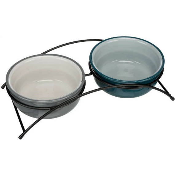 Trixie Ceramic Bowl Set - kerámia tál szett (petrol zöld/szürke) kutyák részére (2x1,6l /Ø20cm)