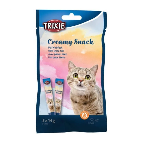 Trixie Creamy Snack with shrimp - jutalomfalat (tonhal, fehér hal) macskák részére (5×14g)