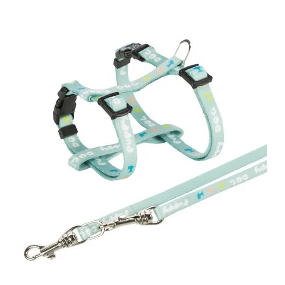 Trixie Junior Harness with Lead - hám és póráz szett (mintás) kutyák részére (27–45 cm/10mm, 2m)