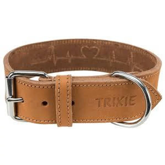 Trixie Leather Rustic - bőr nyakörv - barna (M) 38-47cm/40mm