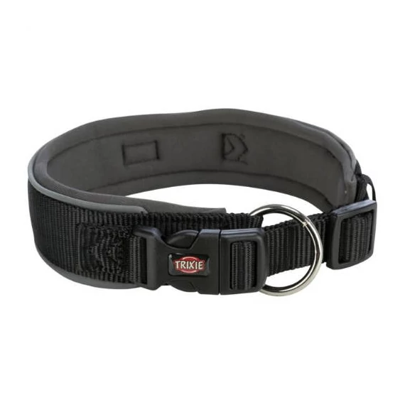 Trixie premium collar, extra wide (S-M) - nyakörv (extra széles,fekete/grafit) kutyák részére (S-M) 33-42cm/35mm