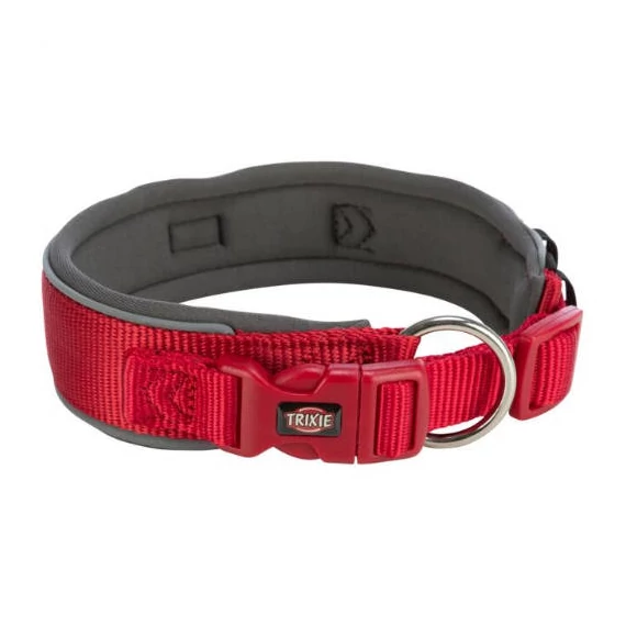 Trixie premium collar, extra wide (S-M) - nyakörv (extra széles,piros/grafit) kutyák részére (S-M) 33-42cm/35mm