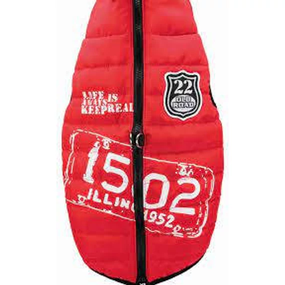 Trixie Saint-Malo Dog Coat with Harness - mellény hámmal (piros) kutyák részére (S) 33cm