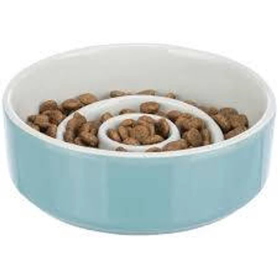Trixie Slow feeding Ceramic Bowl - kerámia, evéslassító tál (szürke,kék) kutyák részére (0,9l /ø17cm)