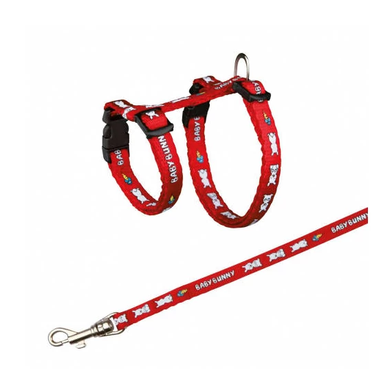 Trixie Small Hám és póráz szett - gyorscsattal (mintás,vegyes színek) törpe nyulak részére (20-33cm/8mm)