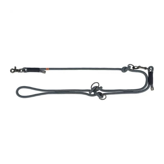 Trixie soft rope adjustable lead - kiképzőpóráz, fontt kötélből (fekete/szürke) kutyák részére (M-L:2m/Ø10mm)