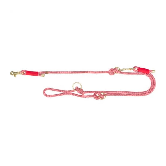 Trixie soft rope adjustable lead - kiképzőpóráz, fontt kötélből (piros/krém) kutyák részére (M-L:2m/Ø10mm)