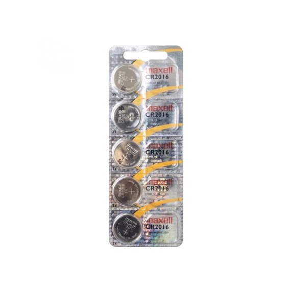 Maxell CR2016 gombelem, lítium, 3V, 5 db/csomag 5 db-os kiszerelés!