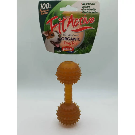 Fitactive natúr gumijáték Rugby  Dumbell M - játék kutyák részére