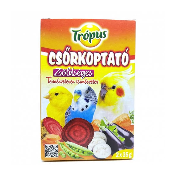 Trópus csőrkoptató - ízesített (zöldséges) díszmadarak részére (2x35g)