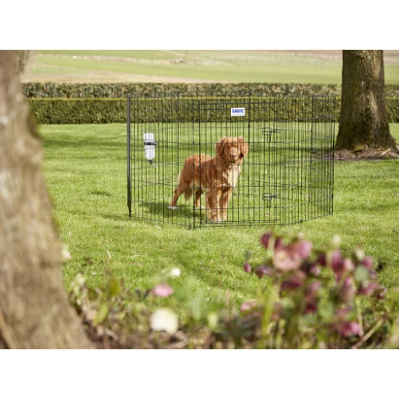 SAVIC Dog Park play pen - kutyaovi (fekete) kistestű kedvencek részére (8 elem) 65x8x94cm