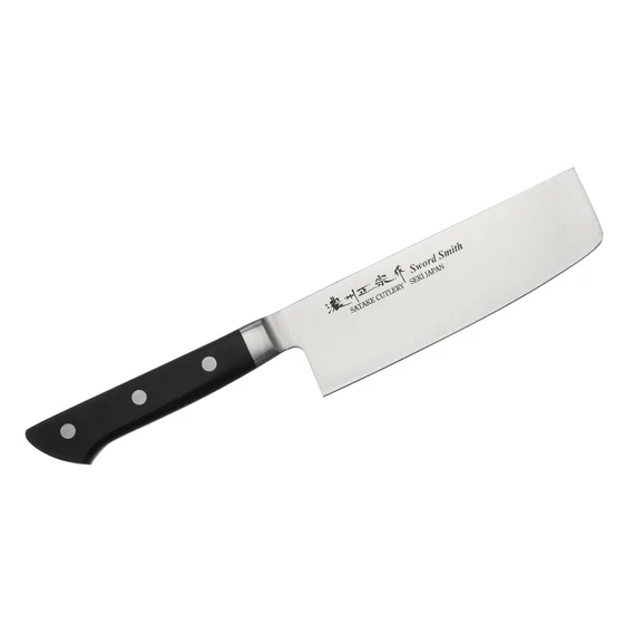Satake 803-649 Satoru Nakiri japán konyhakés, 16 cm penge hossz, rozsdamentes acél, kemény műanyag markolat