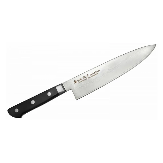 Satake 805-544 Daichi Gyuto (Séf) japán damaszk konyhakés, 20 cm-es penge hossz, damaszk acél, pakka fa markolat