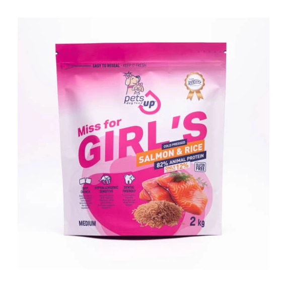 PETSUP MISS for girls Salmon - 2kg - lazacos kutyatáp lány kutyáknak