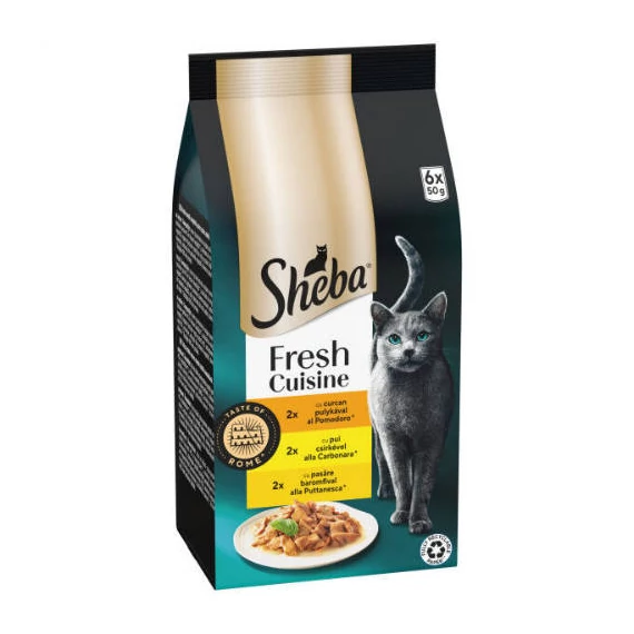 Sheba Taste of Rome - alutasakos (pulyka, csirke) felnőtt macskák részére (6x50g)