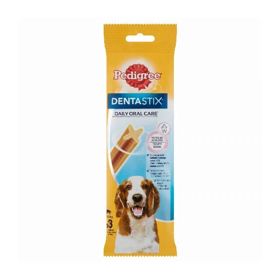 Pedigree DentaStix 10-25kg - jutalomfalat (fogtisztító) Közepes testű kutyák részére (3db/77g)