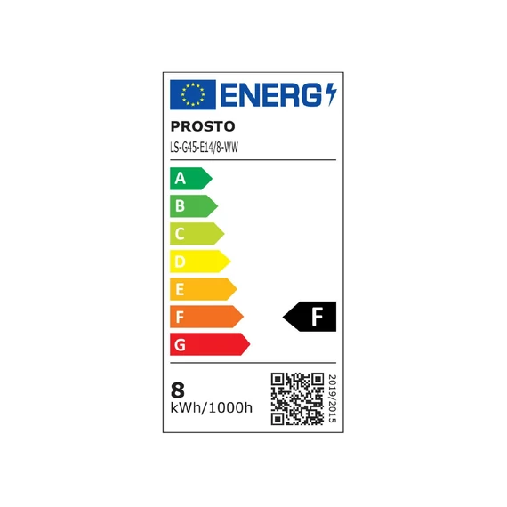 PROSTO LS-G45-E14-8-WW LED fényforrás, gömb, 8W, E14, 3200K