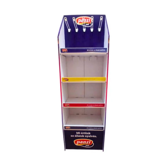 Panzi Display, széles, 4 polcos, színes karton 50cmx160cm