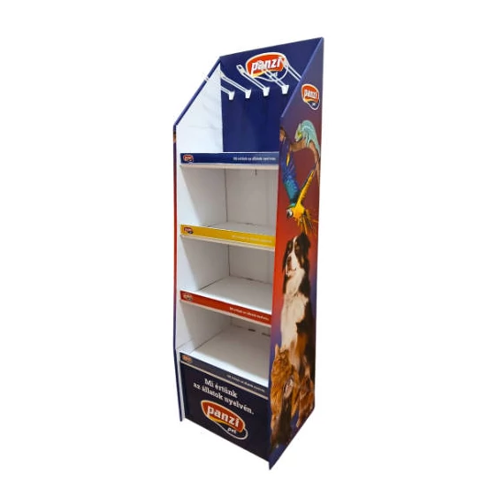 Panzi Display, széles, 4 polcos, színes karton 50cmx160cm
