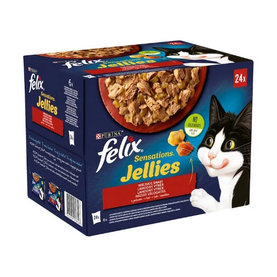 Felix Sensations Jellies (házias válogatás - aszpikban) 24x85g
