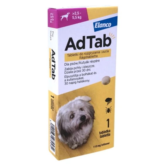 AdTab rágótabletta kutyák részére 2,5-5,5 kg