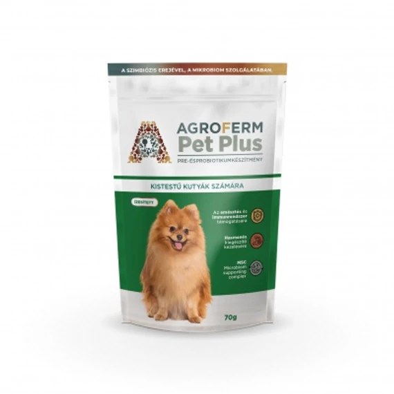 AgroFerm Pet Plus - pre- és probiotikumkészítmény kistestű kutyák számára 70 g