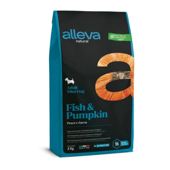 Alleva Natural Adult Mini Dog - hal és sütőtök 2 kg