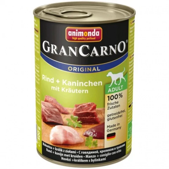 Animonda GranCarno Adult konzerv, marha, nyúl és zöldfűszerek 800 g