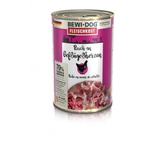 Bewi-Dog konzerv színhús baromfiszívben gazdag 400 g
