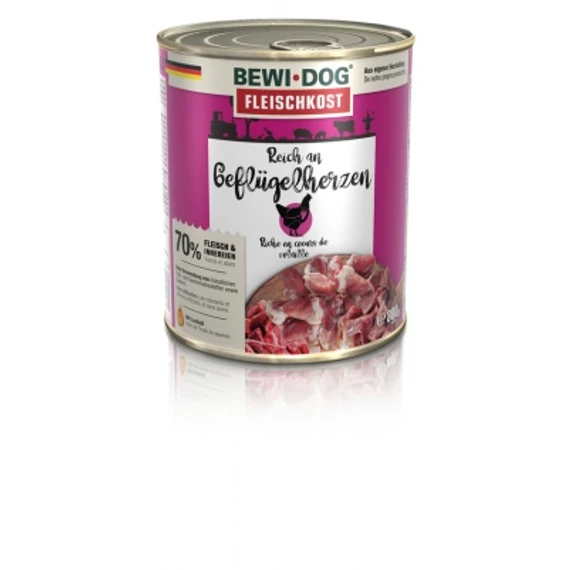 Bewi-Dog konzerv színhús baromfiszívben gazdag 800 g