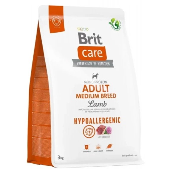 Brit Care Hypo-Allergenic Adult Medium Breed Lamb & Rice 3 kg