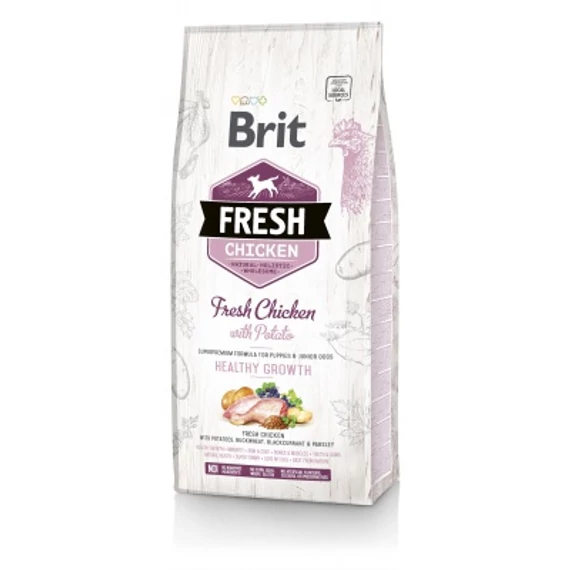 Brit Fresh Puppies & Junior Dogs Healthy Growth - Csirke és burgonya 2.5 kg