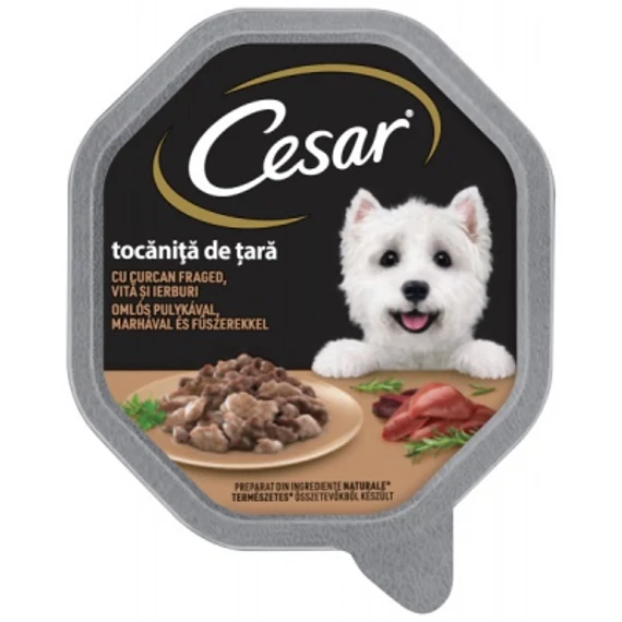 Cesar alutálkás eledel pulykával és marhával 100 g
