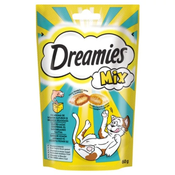 Dreamies Mix jutalomfalat macskák számára lazaccal és sajttal 60 g