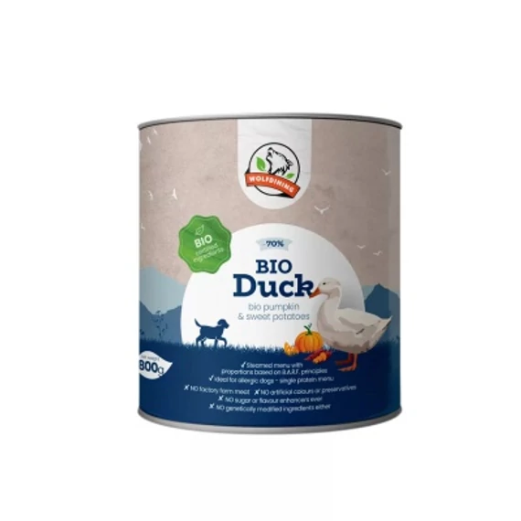 Farkaskonyha BIO kacsa párolt menü kutyáknak 800 g