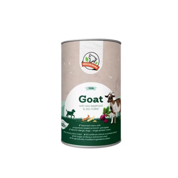 Farkaskonyha BIO kecske párolt menü kutyáknak 400 g
