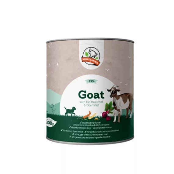 Farkaskonyha BIO kecske párolt menü kutyáknak 800 g
